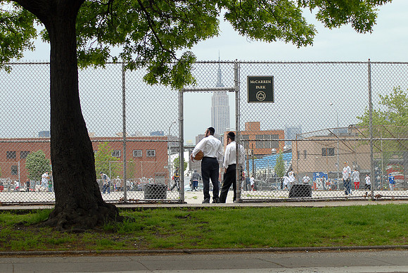 Satmar Hasids Playing Softball