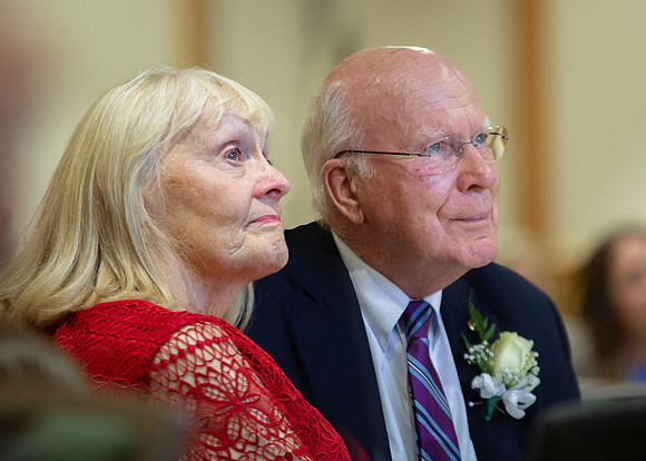 Senator Patrick Leahy and wife Marcelle during Howard Center Award Ceremony. Burlington, 2019.