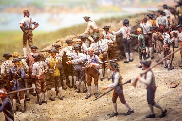 Diorama at the Battle of Bunker Hill Museum. Boston, July 2019