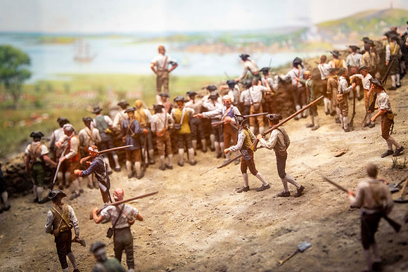 Diorama at the Battle of Bunker Hill Museum. Boston, July 2019