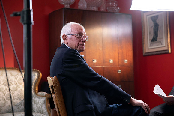 Bernie Sanders during an interview at Burlingotn home, a few weeks after his heart attack. Burlington, VT. October 2019