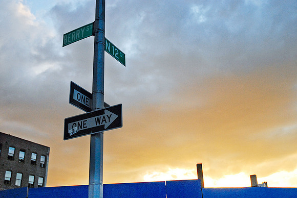 Brooklyn Light:  sky that no longer exists - Corner of Berry & North 12th, August 2008