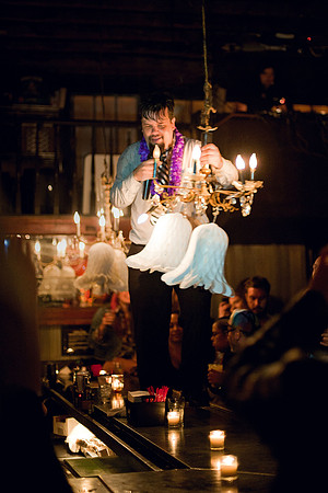 This Little Light of Mine - Reverend Vince Anderson on the bar at Union Pool, June 2011